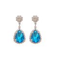 Copper Teardrop Rhinestone Drop Earrings Elegant Court Style Light Luxury Jewelry view 5