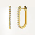 Simple Square Huggie Earrings For Women, Micro Pave Cubic Zirconia French Style Jewelry view 2