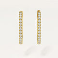 Simple Square Huggie Earrings For Women, Micro Pave Cubic Zirconia French Style Jewelry view 5