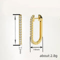 Simple Square Huggie Earrings For Women, Micro Pave Cubic Zirconia French Style Jewelry view 4