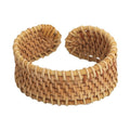 Ethnic Handmade Woven Rattan Open Cuff Bangle Vintage Minimalist Fashion Bracelet view 5