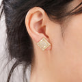Minimalist Geometric Design Stud Earrings For Women, Elegant Business Daily Wear Jewelry view 3