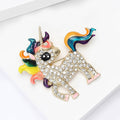 Alloy Enamel Rainbow Horse Brooch Pin For Suits Coats Apparel view 4