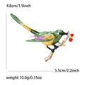 Alloy Magpie Bird On Branch Brooch Pin For Suits And Coats view 5