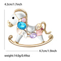 Alloy Rocking Horse Brooch Pin For Suits And Coats view 5