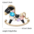 Alloy Rocking Horse Brooch Pin For Suits And Coats view 3