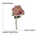 Alloy Rhinestone Rose Flower Brooch Pin For Elegant Women's Apparel view 6