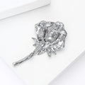 Alloy Rhinestone Rose Flower Brooch Pin For Elegant Women's Apparel view 4