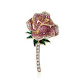 Alloy Rhinestone Rose Flower Brooch Pin For Elegant Women's Apparel view 2