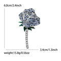 Alloy Rhinestone Rose Flower Brooch Pin For Elegant Women's Apparel view 5