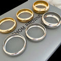 European American Smooth Metal Geometric Round Bangle Minimalist Fashion Bracelet For Women view 3