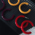 Silver Needle Acrylic Round C Shape Hoop Earrings Minimalist Geometric Fashion Ear Jewelry view 4