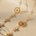 European Style Sparkling Zircon Eight Point Star Compass Pendant Bangle For Women view 3
