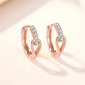 New Women's Elegant Huggie Earrings With Micro Pave Cubic Zirconia, Refined Ear Jewelry view 2