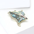 Alloy Abalone Shell Cruise Ship Brooch Pin With Rhinestone Decoration view 3