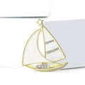 Alloy Rhinestone Shell Sailboat Brooch For Luxury Apparel Decoration view 2