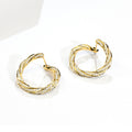 Micro Pave Zircon Three Dimensional Hoop Earrings, Trendy Elegant Fashion Jewelry view 5