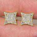 Micro Pave Zircon Stud Earrings, Diamond Shape Geometric French Style Daily Jewelry view 2