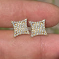 Micro Pave Zircon Stud Earrings, Diamond Shape Geometric French Style Daily Jewelry view 3