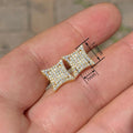 Micro Pave Zircon Stud Earrings, Diamond Shape Geometric French Style Daily Jewelry view 4