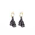 Vintage Leopard Print Fabric Bowknot Gold Alloy Hoop Drop Earrings Elegant Hong Kong Style Luxury Earrings view 5