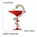 Alloy Enamel Rhinestone Snake Cup Brooch Pin For Suit Decoration view 6