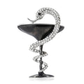 Alloy Enamel Rhinestone Snake Cup Brooch Pin For Suit Decoration view 3