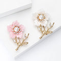 Alloy Resin Pearl Plum Blossom Brooch Pin For Women's Apparel view 3