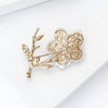 Alloy Resin Pearl Plum Blossom Brooch Pin For Women's Apparel view 4