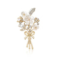 Alloy Rhinestone Plum Blossom Bouquet Brooch For Elegant Women's Apparel view 1