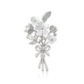 Alloy Rhinestone Plum Blossom Bouquet Brooch For Elegant Women's Apparel view 2