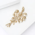 Alloy Rhinestone Plum Blossom Bouquet Brooch For Elegant Women's Apparel view 4