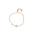 Light Luxury Zircon Heart Hollow Flower Oval Pendant Adjustable Bangle view 5