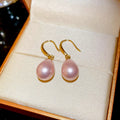 Copper Faux Pearl Oval Teardrop Hook Earrings Elegant Court Style Minimalist Fashion Jewelry view 4
