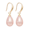 Copper Faux Pearl Oval Teardrop Hook Earrings Elegant Court Style Minimalist Fashion Jewelry view 5