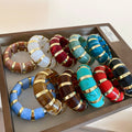 Acrylic Marbled Spliced Geometric Round Bangle, European American Fashion Statement Jewelry view 4