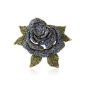 Metal Alloy Rhinestone Rose Brooch Pin For Women's Apparel Decoration view 1
