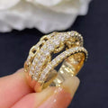 Luxury Sparkling Buckle Ring For Women Geometric Line Jewelry European American Fashion view 2