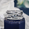 Textured 3D Multi Layer Line Ring For Women, Light Luxury Designer Statement Jewelry Direct view 3