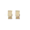 Modern Minimalist Metal Square Front Back Stud Earrings With Smooth Geometric Design view 5
