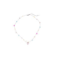 Sweet Fresh Glass Crystal Beaded Strawberry Waterdrop Pendant Necklace For Women view 5