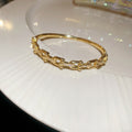 18K Gold Plated Copper Zircon Snake Open Bangle For Women European American Fashion Jewelry view 4