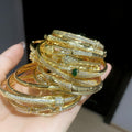 18K Gold Plated Copper Zircon Snake Open Bangle For Women European American Fashion Jewelry view 1
