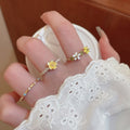 Light Luxury Faux Pearl Star Moon Flower Open Ring With Rhinestone Accents view 2