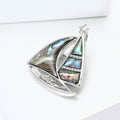 Alloy Natural Abalone Shell Sailboat Brooch For Women Fashion Wear view 3