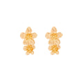 Elegant Luxury Gold Alloy Double Flower Drop Stud With Crystal Accent Women's Fashion Earrings view 5