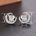 Cute Bunny And Moon Zircon Stud Earrings For Women, Sweet Delicate Daily Lady Jewelry view 4