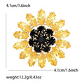 Alloy Rhinestone Sunflower Brooch For Luxury Fashion Apparel view 5
