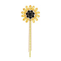 Alloy Rhinestone Sunflower Brooch For Luxury Fashion Apparel view 2
