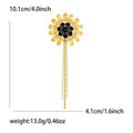 Alloy Rhinestone Sunflower Brooch For Luxury Fashion Apparel view 6
